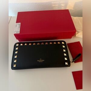 Valentino Black Continental Wallet.